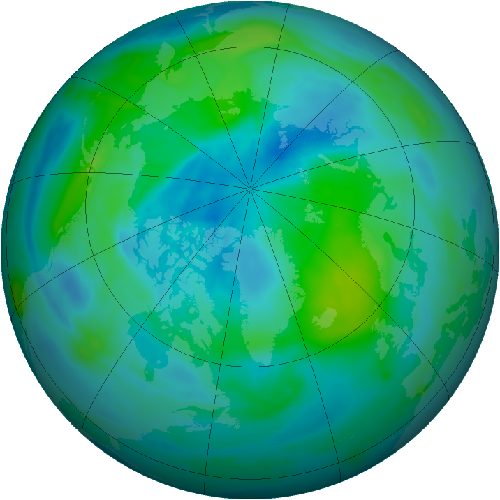 Arctic ozone map for 21 September 2007